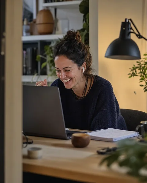 Researcher talking with a user on a short video call